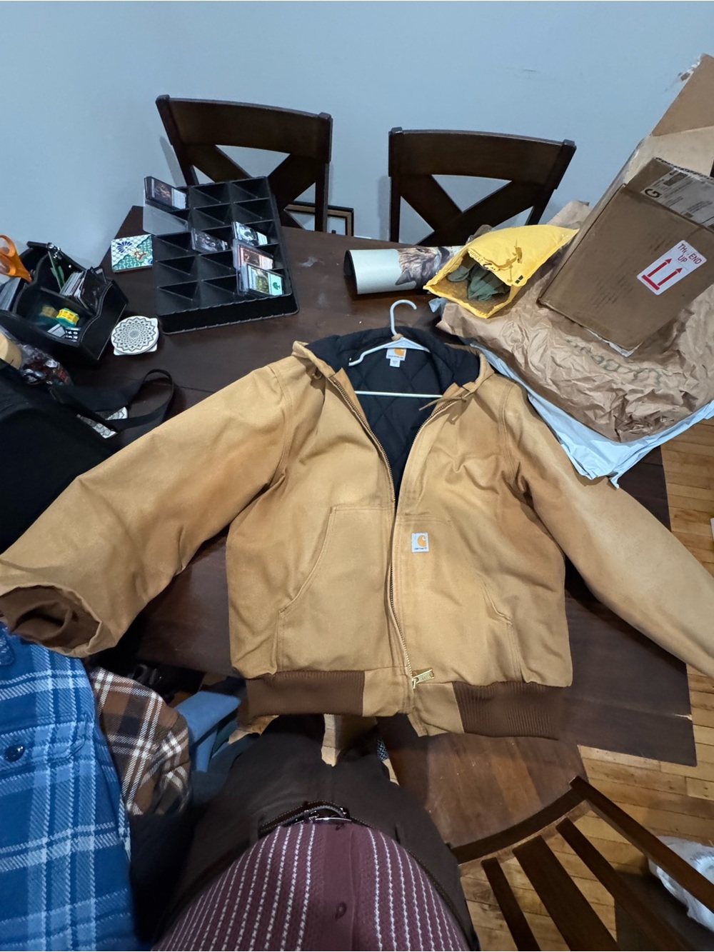 Carhartt Men’s Tan Brown Hooded Work Jacket